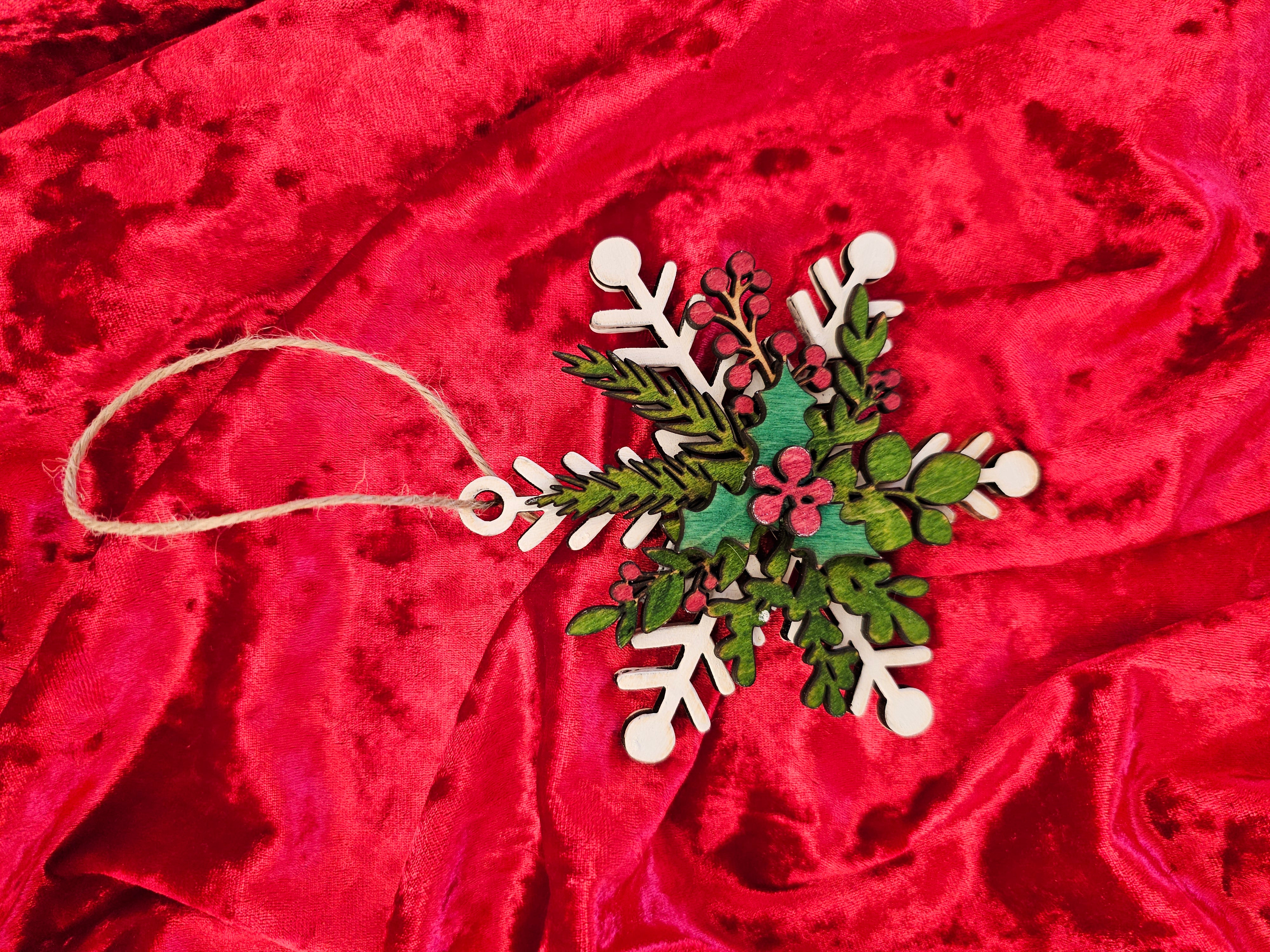 Winter Snowflake Ornaments - Set of 3